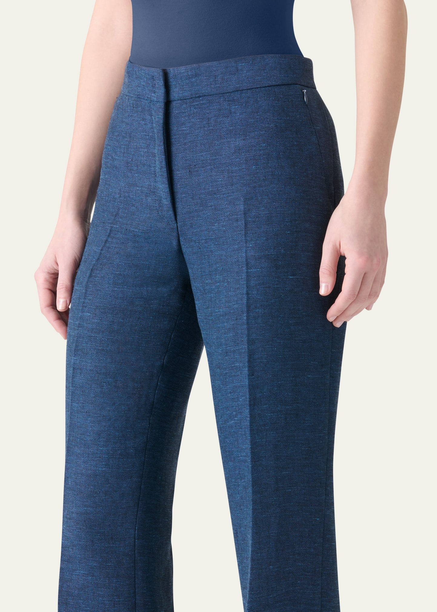 Carl" Structured Double-Face Cotton Silk Pants - 5