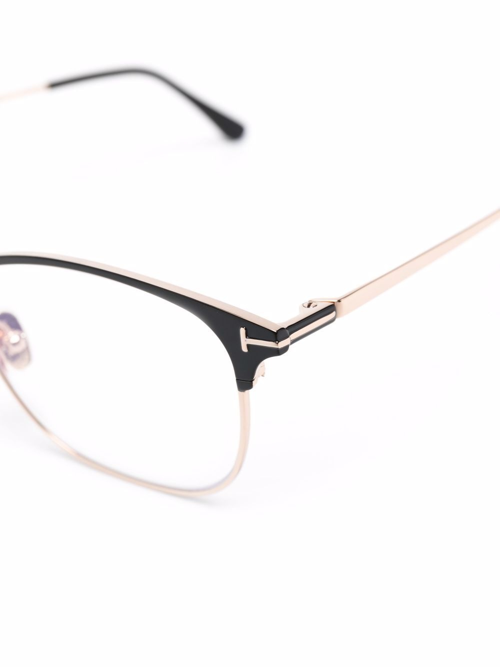 polished-effect square-frame glasses - 3