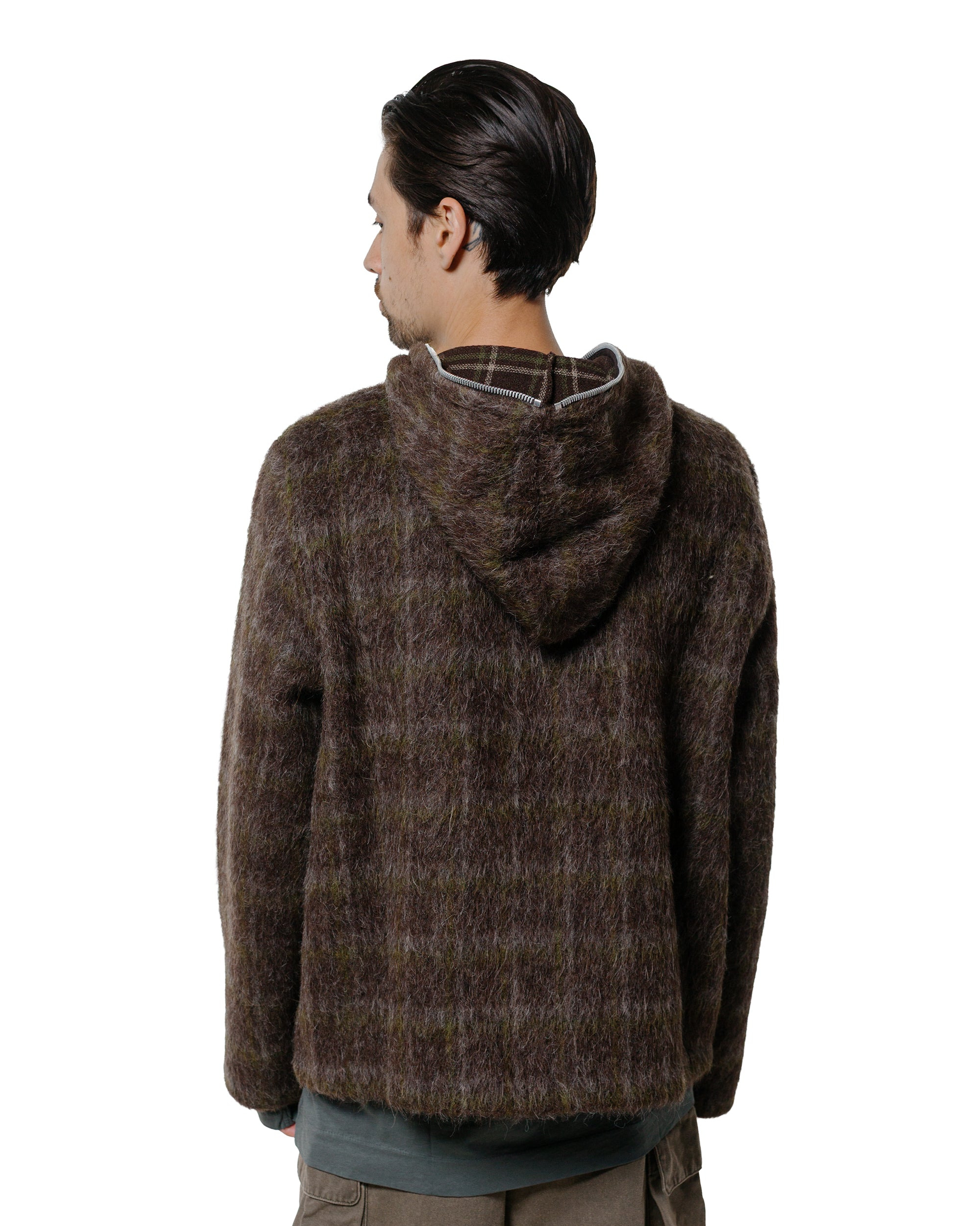 Full Zip Hood Dorf Check Hairy Wool - 3
