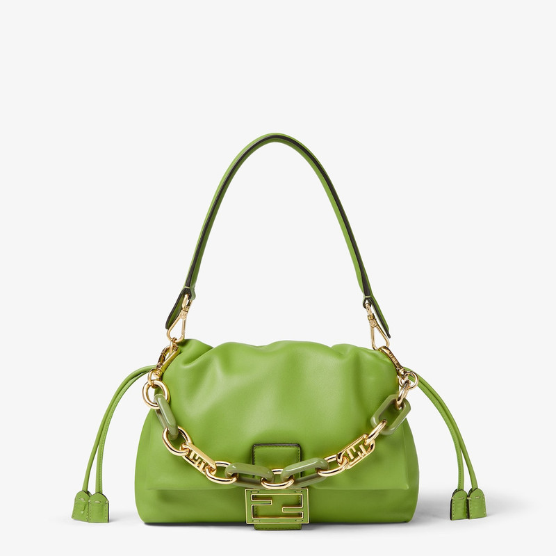 FENDI Mini Strap You Gold-color metal and green chain shoulder strap outlook