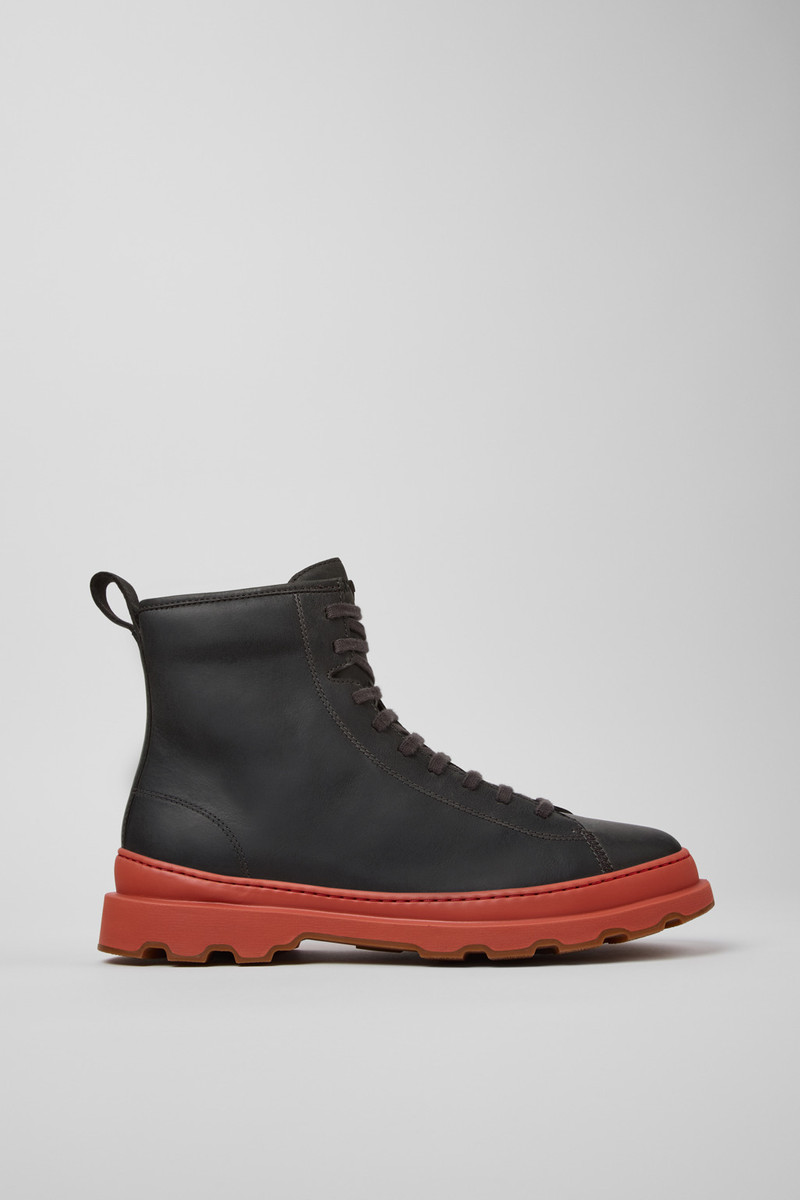 Gray Nubuck Mid Boots for Men. 1