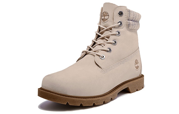 (WMNS) Timberland Lindon Woods 6 Inch Waterproof Boot 'Beige Nubuck and Printed Collar' A2BBR - 3
