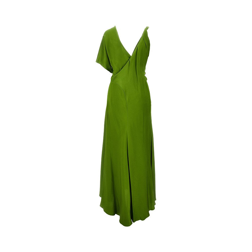 GATHERED ASYMMETRICAL SATIN DRESS - 3
