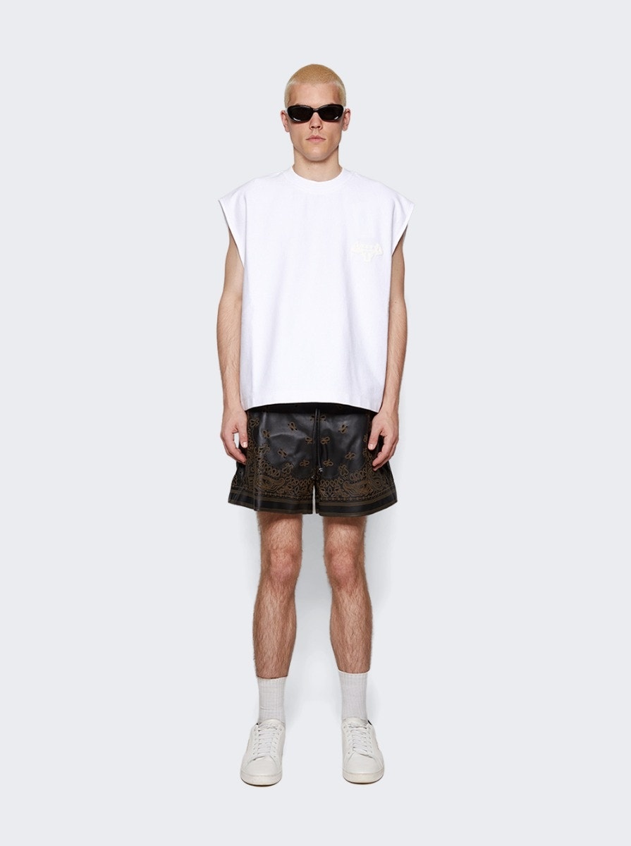 Leather Bandana Shorts Black - 2