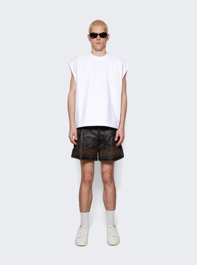 AMIRI Leather Bandana Shorts Black outlook