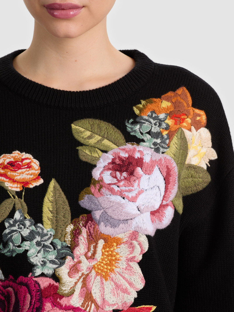 BELVA FLORAL JACQUARD CREWNECK 5
