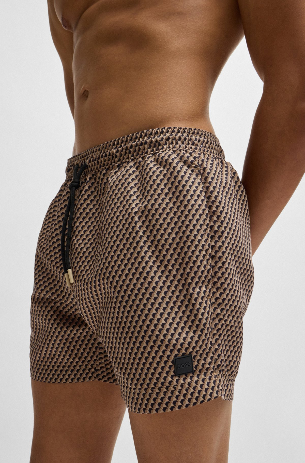 DRAWSTRING-WAIST SWIM SHORTS WITH ALL-OVER PRINT - 3
