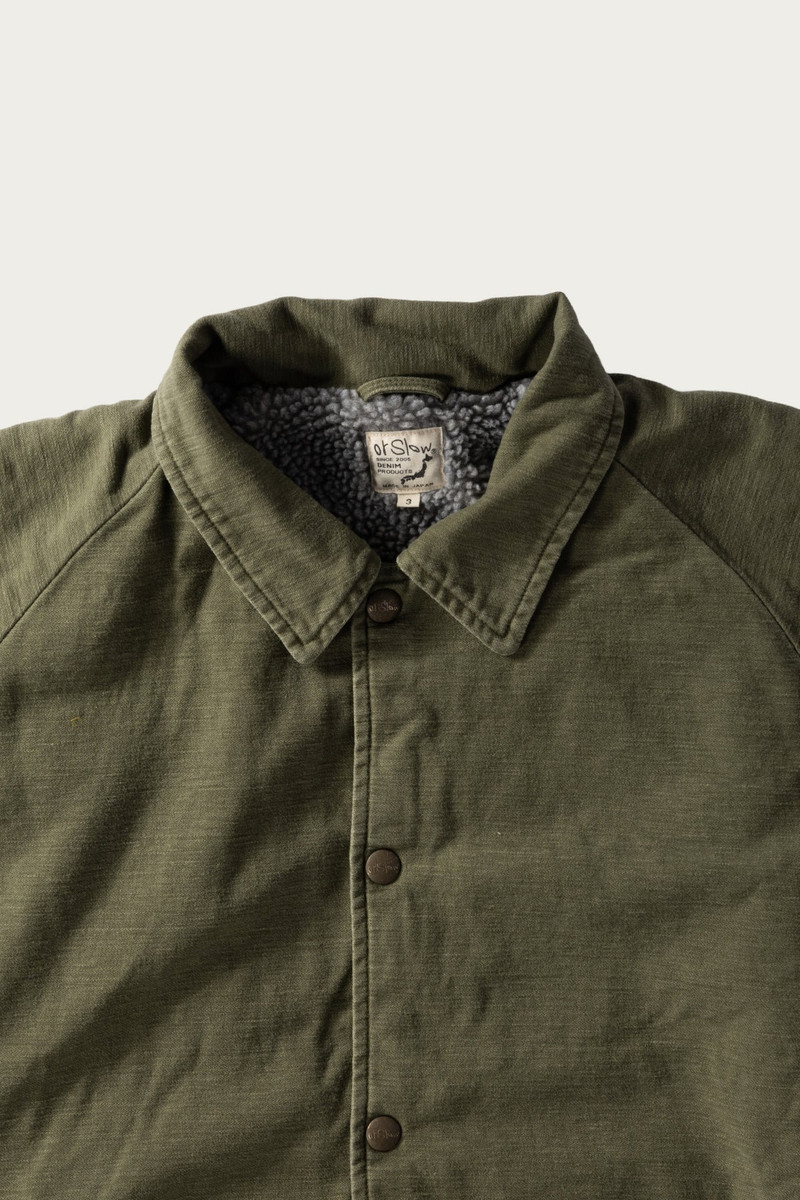 orSlow Vintage Washed Coach Jacket w/ Fleece Lining - Dark Olive outlook