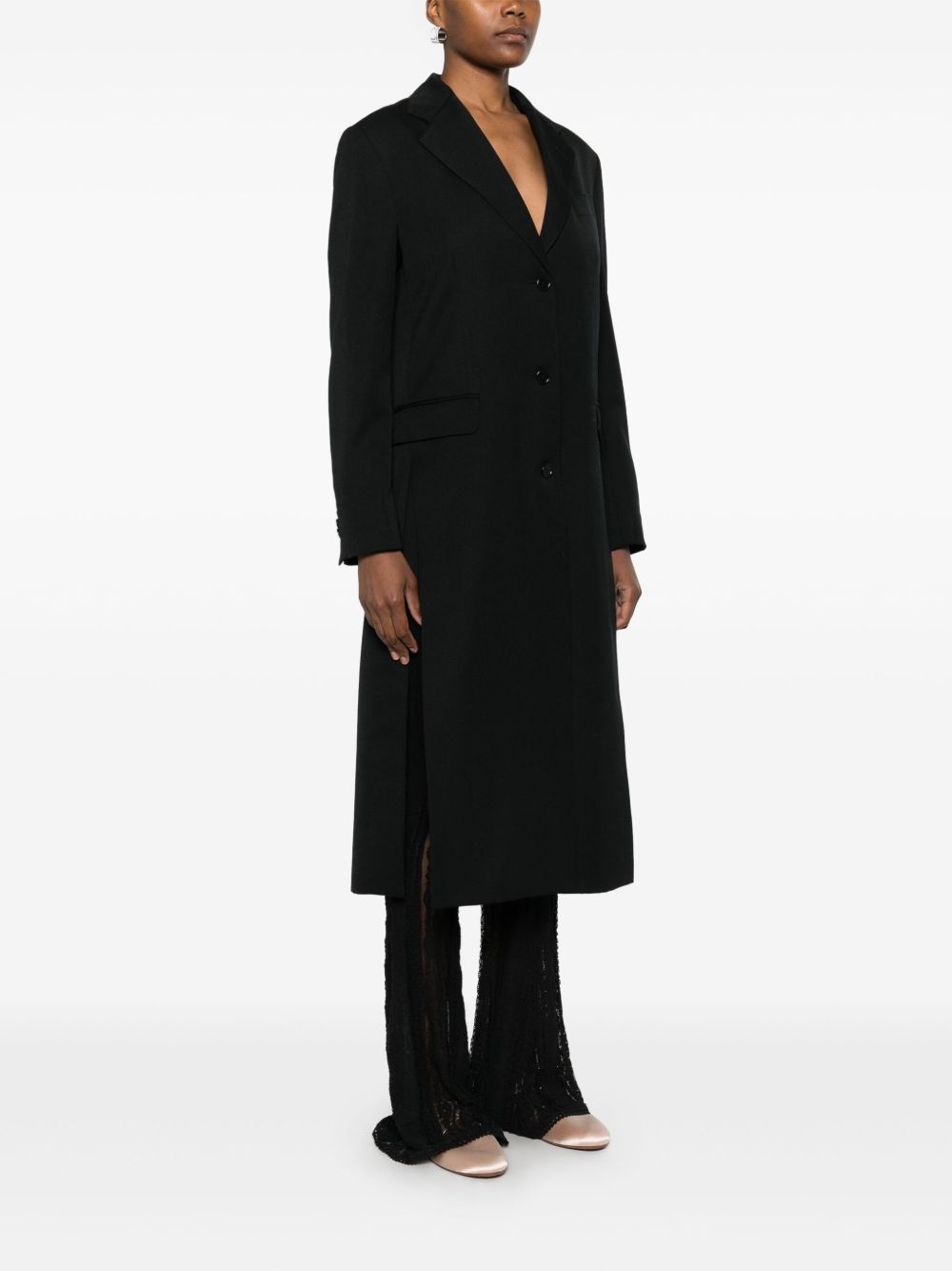 bow-detail cut-out coat - 4