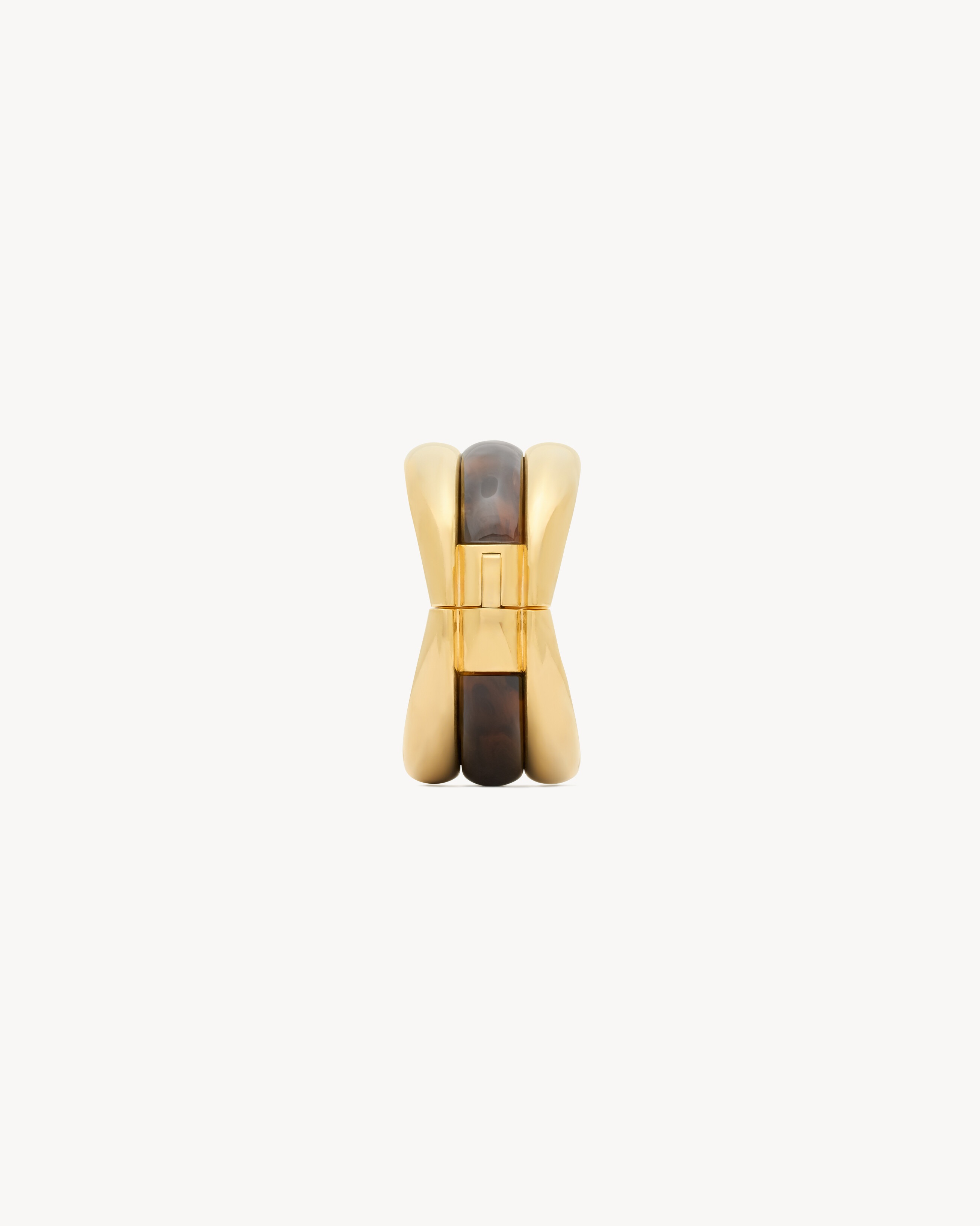 TORTOISESHELL STACKED CUFF IN RESIN AND METAL - 4