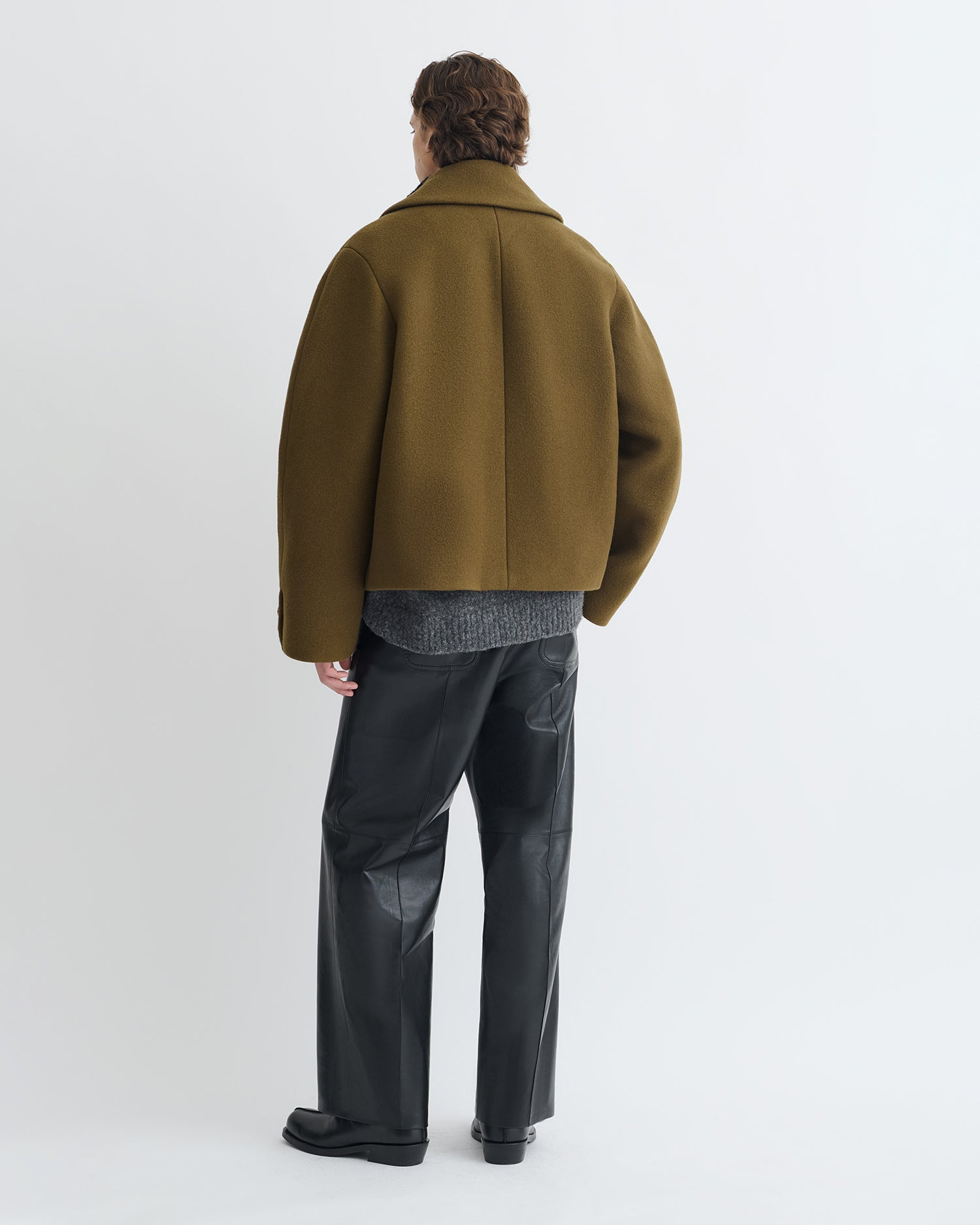 Cropped Felted Wool Peacoat - 4