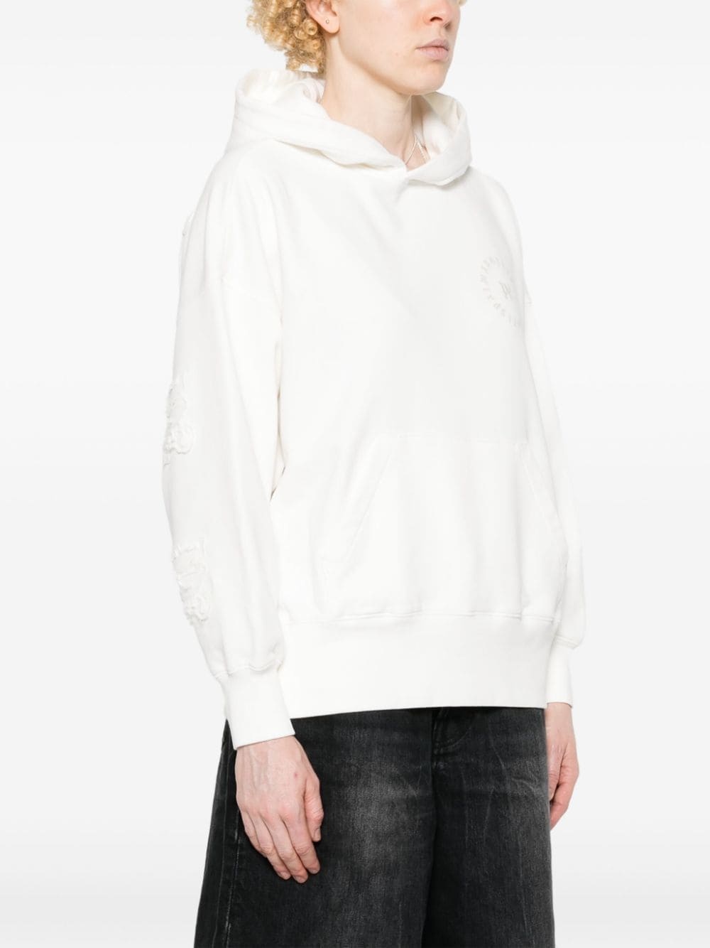 logo-print cotton hoodie - 3
