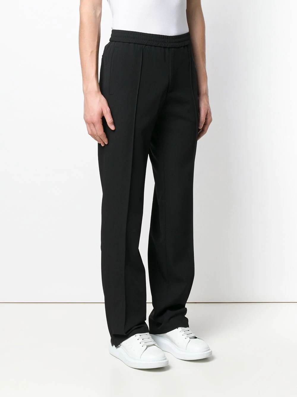 logo detail straight-leg trousers - 3