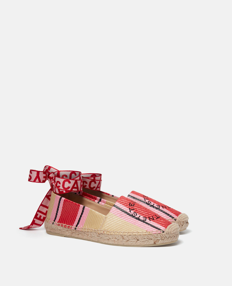 Stella McCartney Gaia Striped Raffia Espadrilles outlook