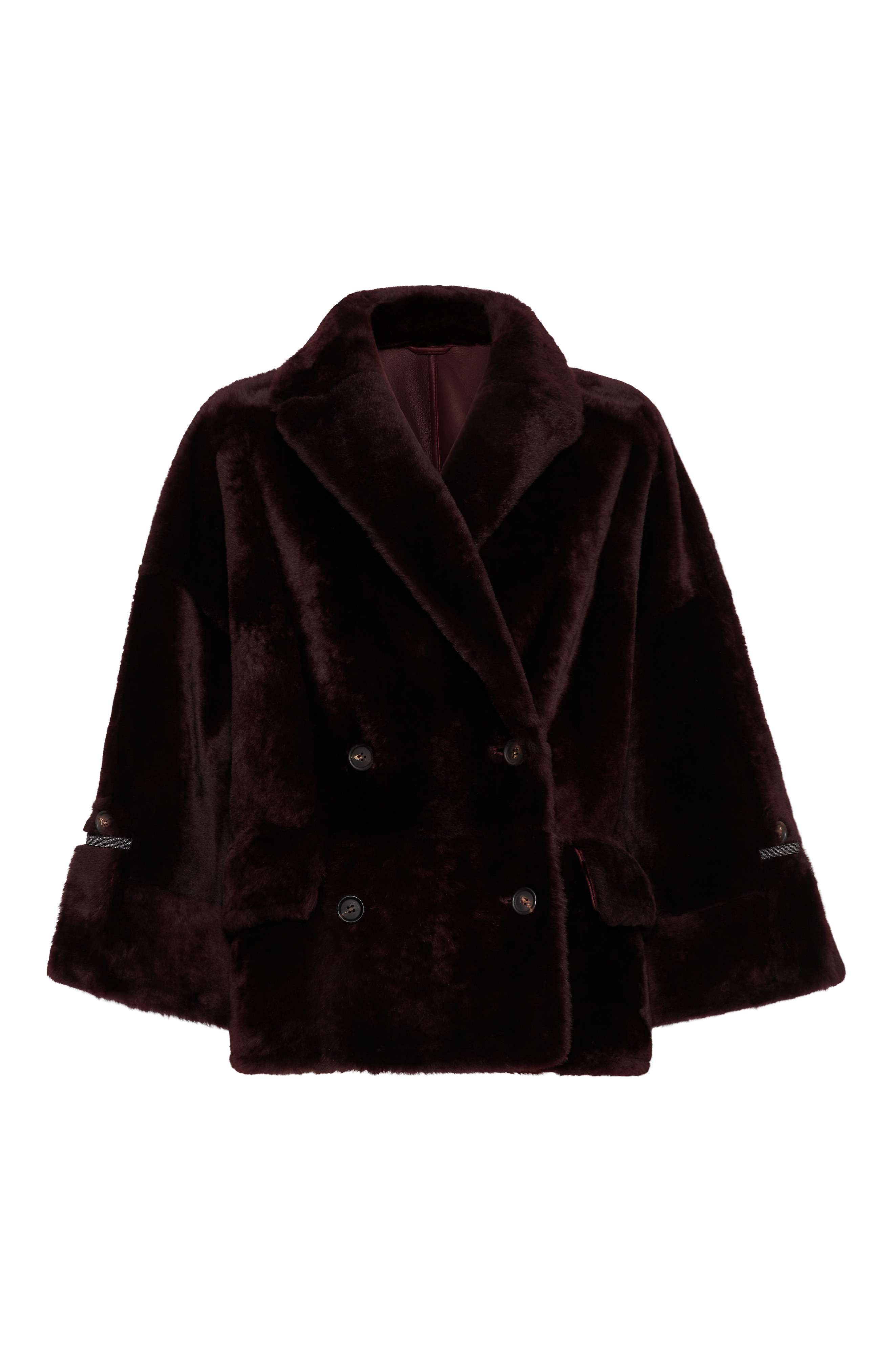 Brunello Cucinelli Shearling reversible outerwear in Burgundy at Nordstrom - 1