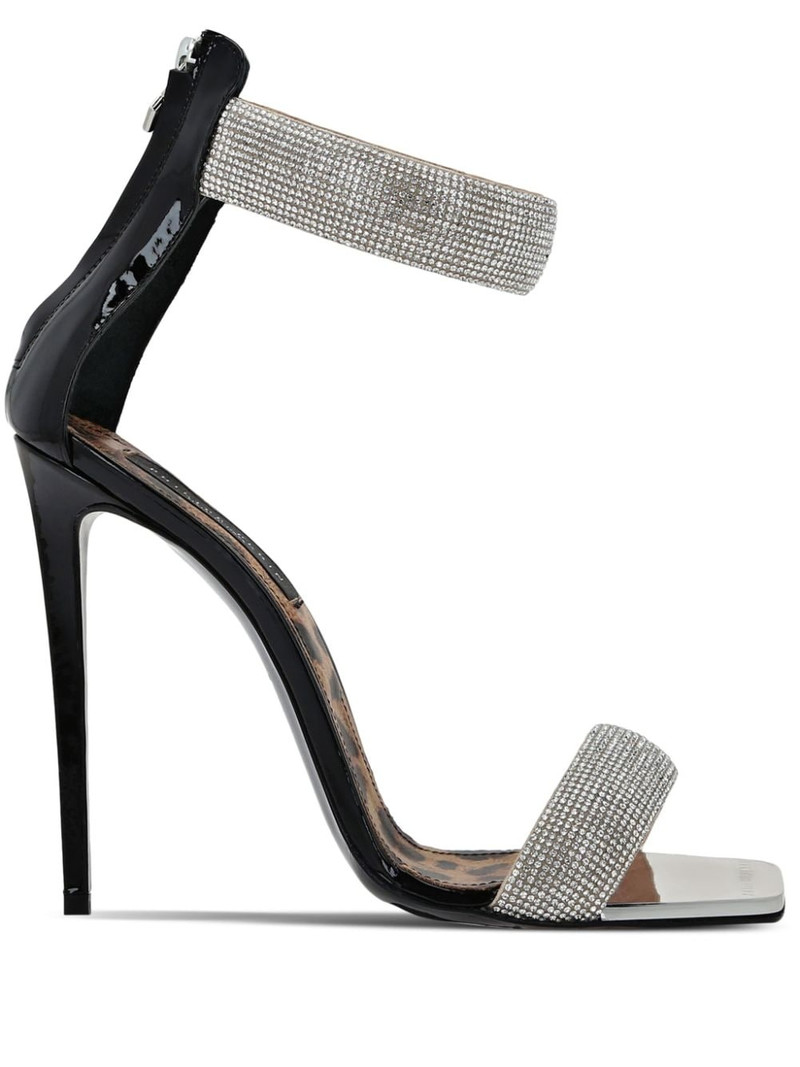 120mm crystal-embellished leather sandals 1