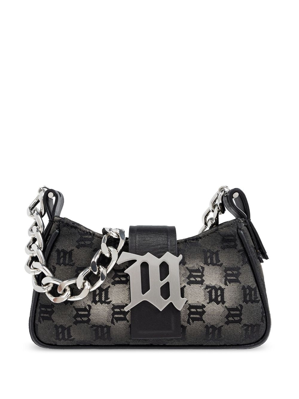 monogram letter plaque chain shoulder bag - 1