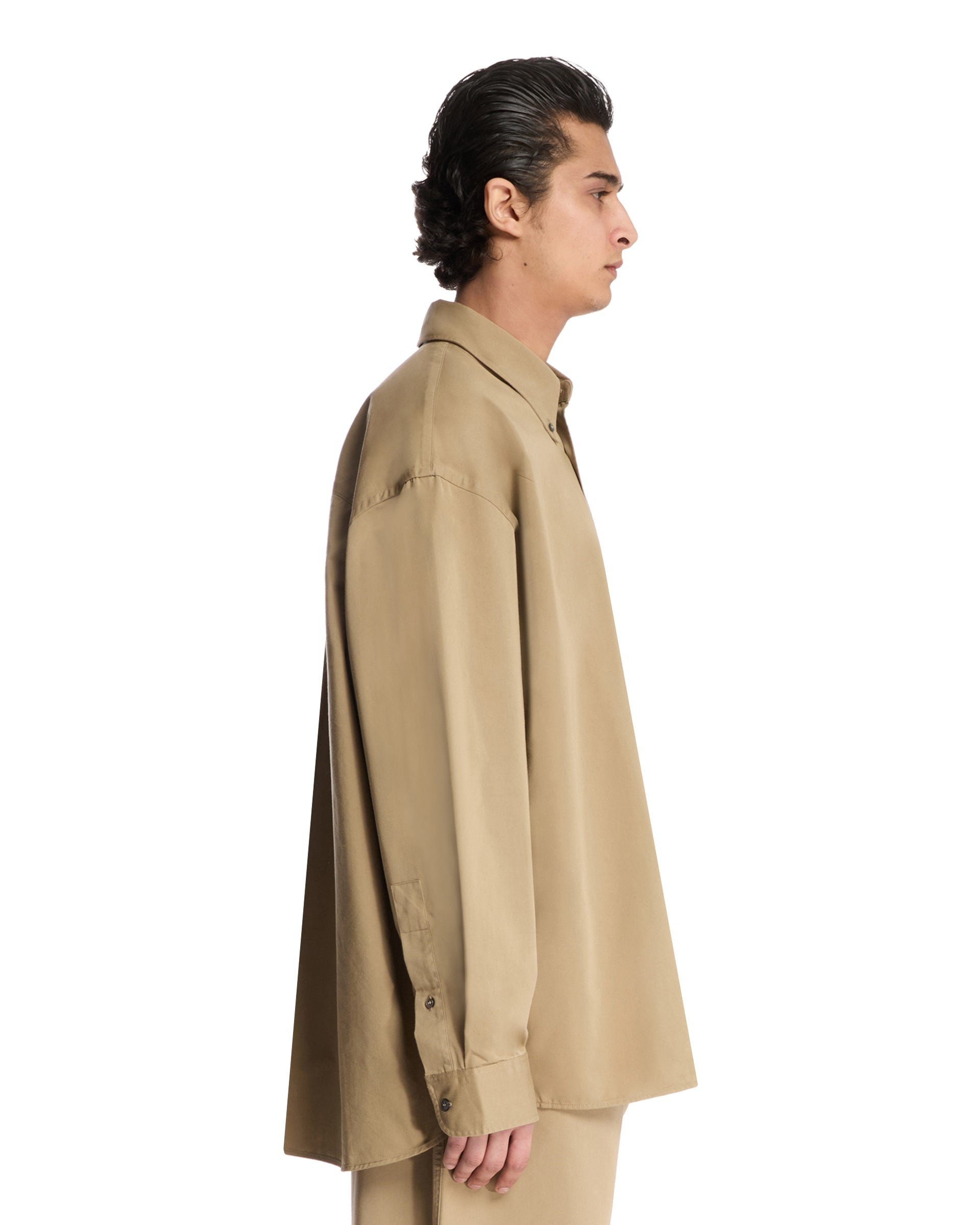 Beige Button-Down Shirt - 5
