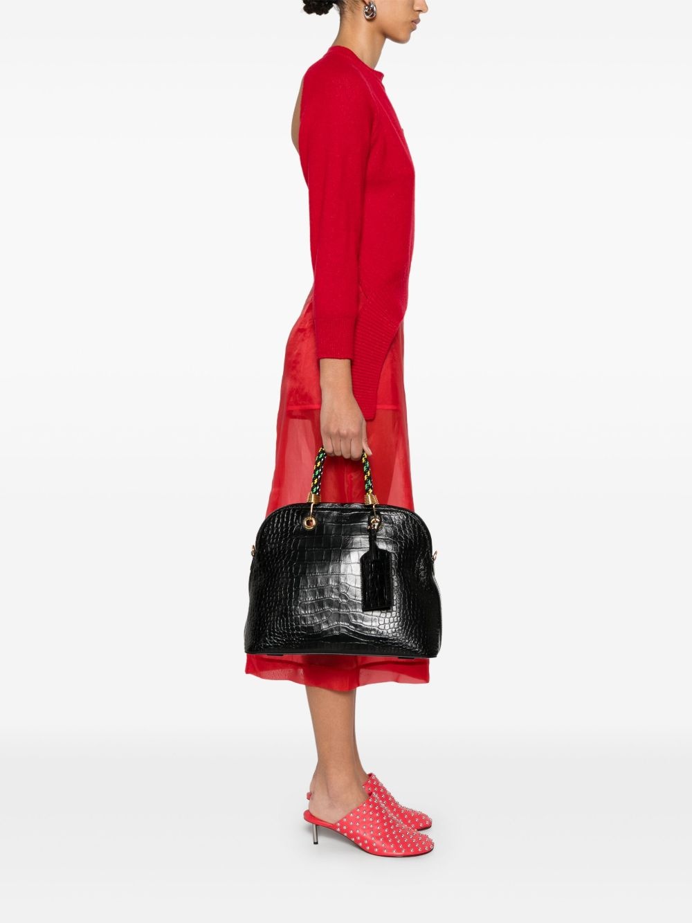 crocodile-effect tote bag - 2