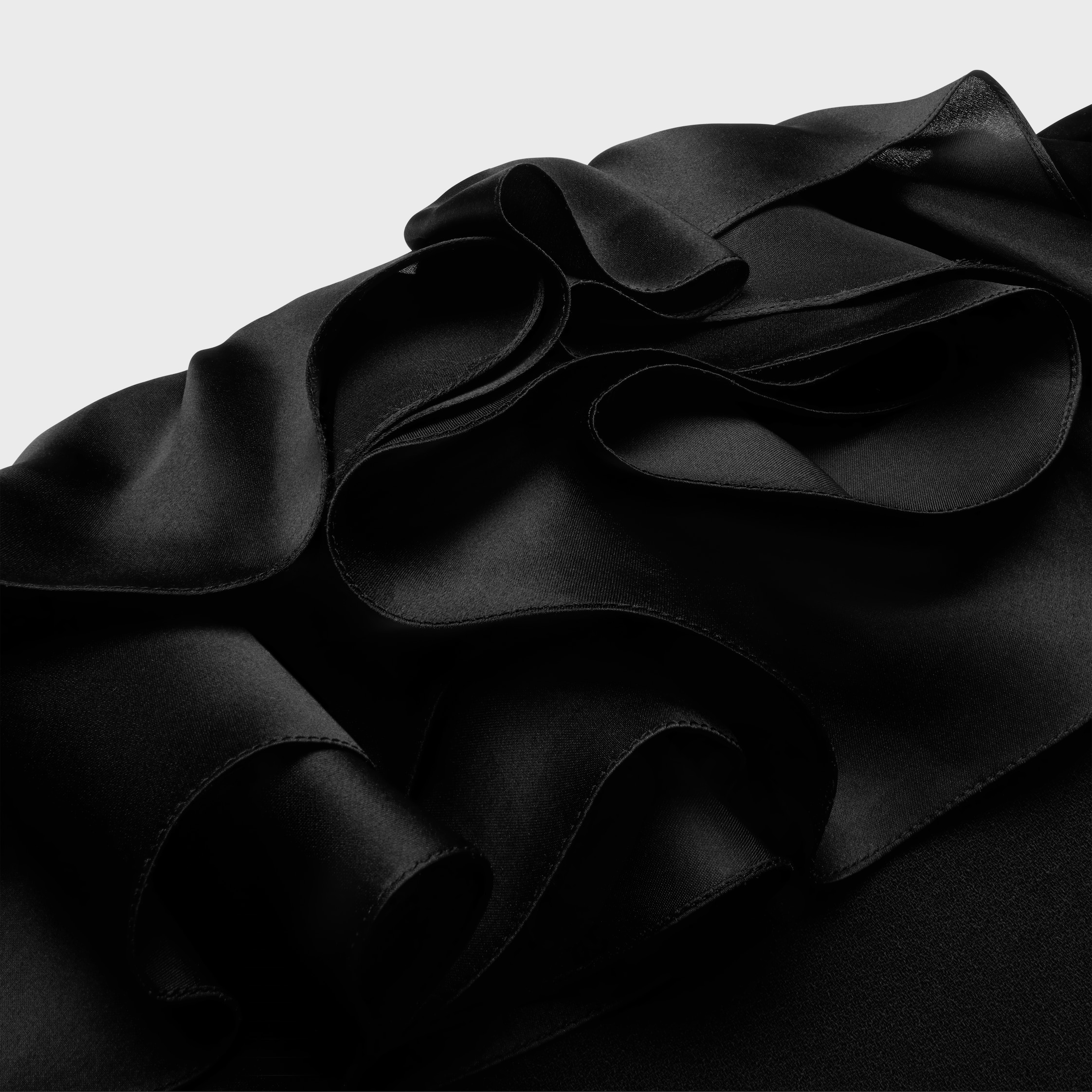 mini dress with ruffles in wool sablé - 3