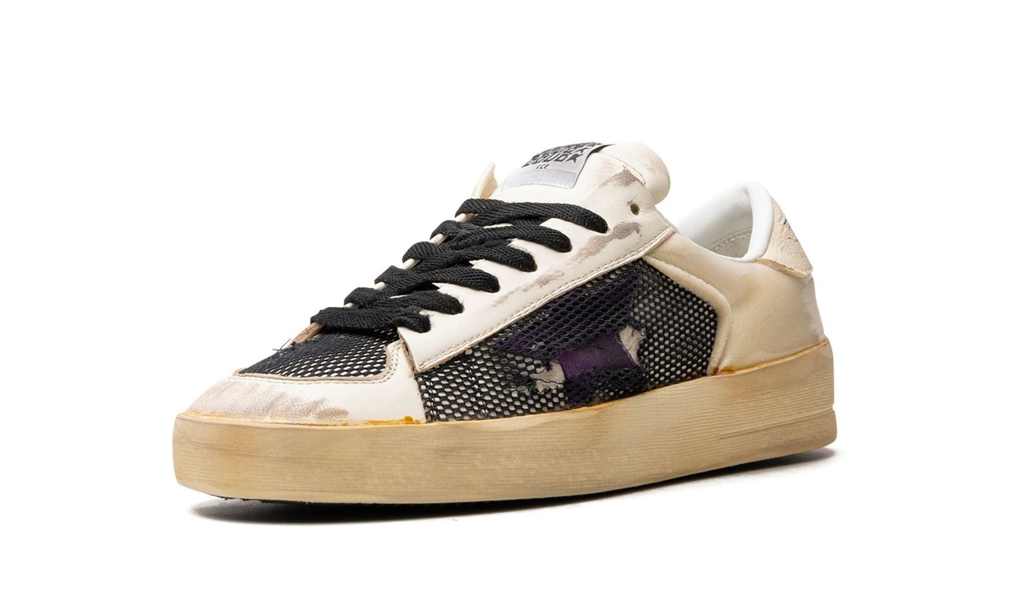 STARDAN NAPPA NET AND FOAM UPPER LEATHER STAR NAPPA TOE AND TONGUE "ECRU PURPLE BLACK" - 4