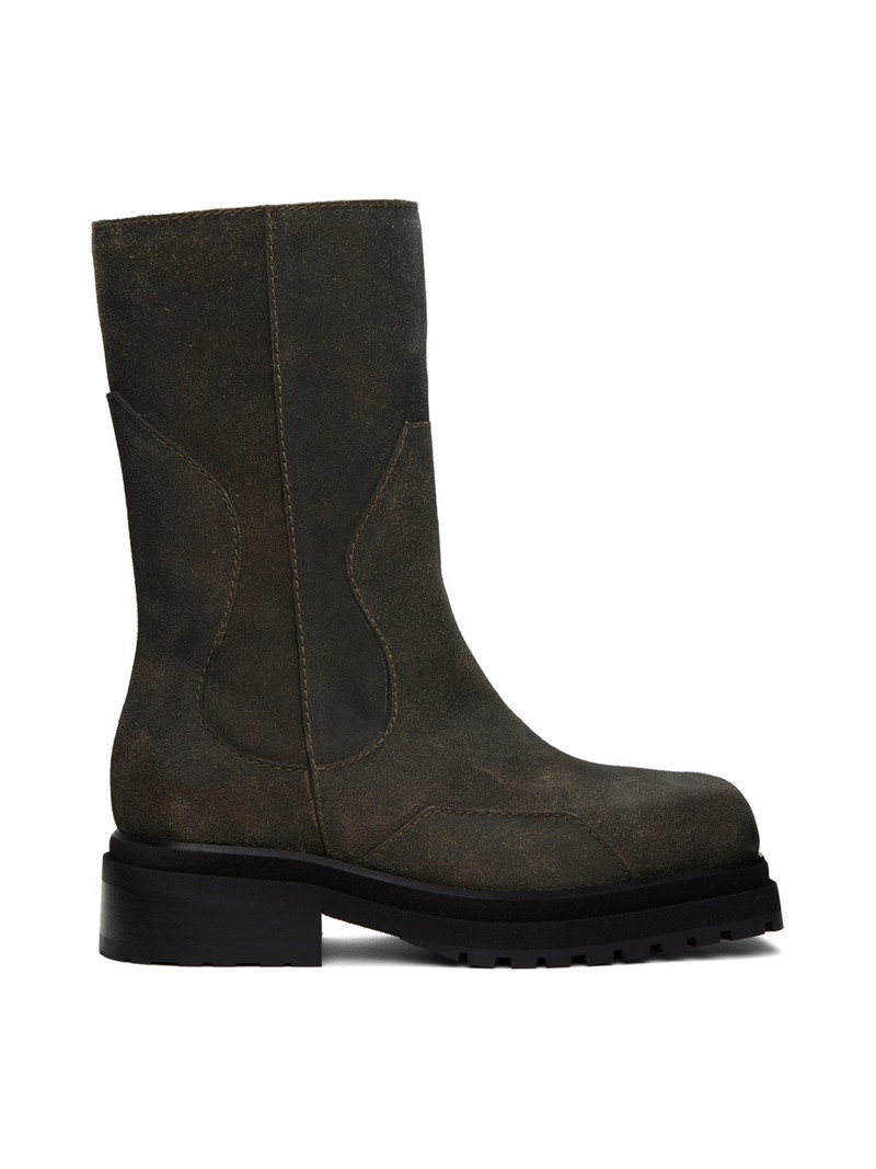 Brown Stacked Boots 1