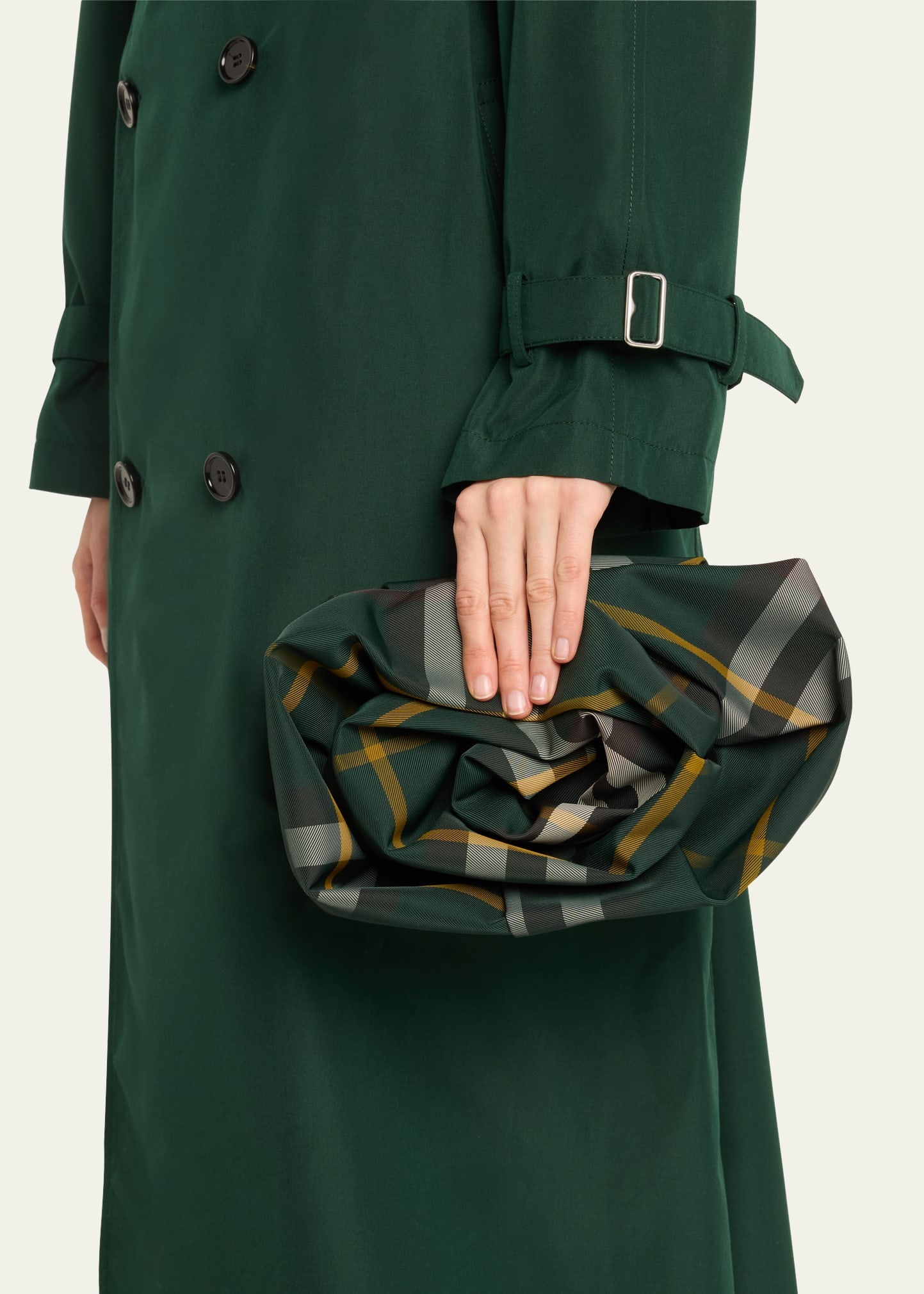 Rose Check Clutch Bag - 2
