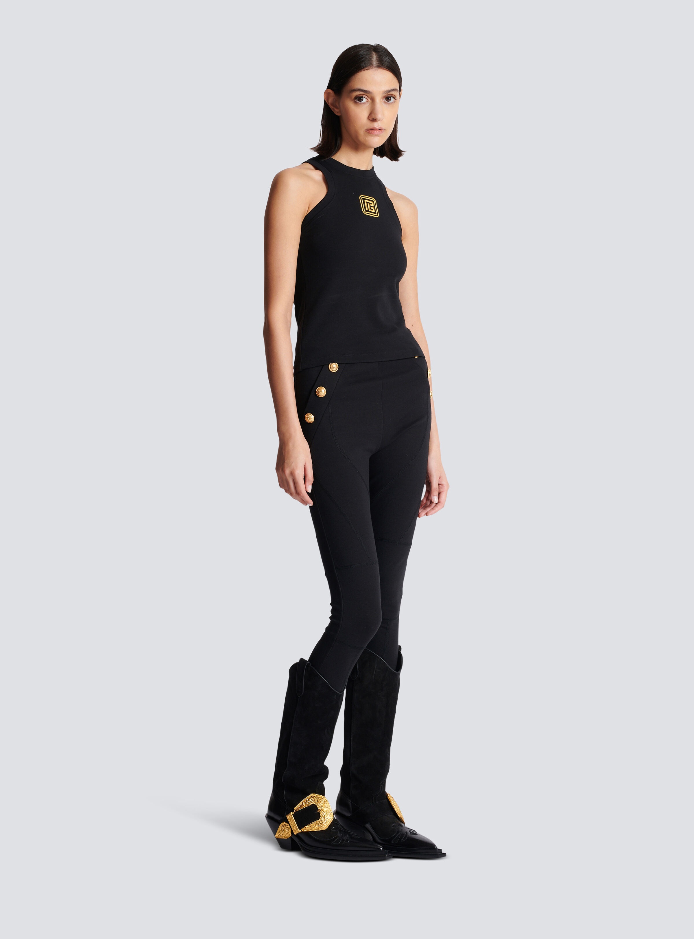 Balmain Tank top with Retro PB embroidery | REVERSIBLE