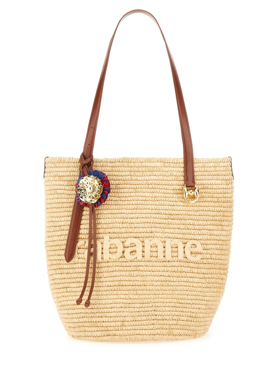 RABANNE Embellished Raffia Tote Bag - 1