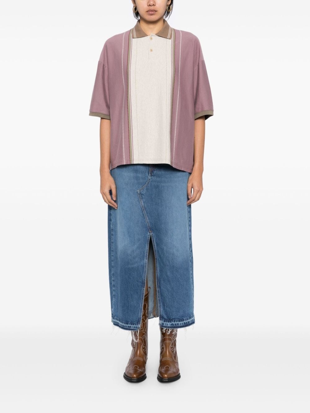oversize arms polo shirt - 2