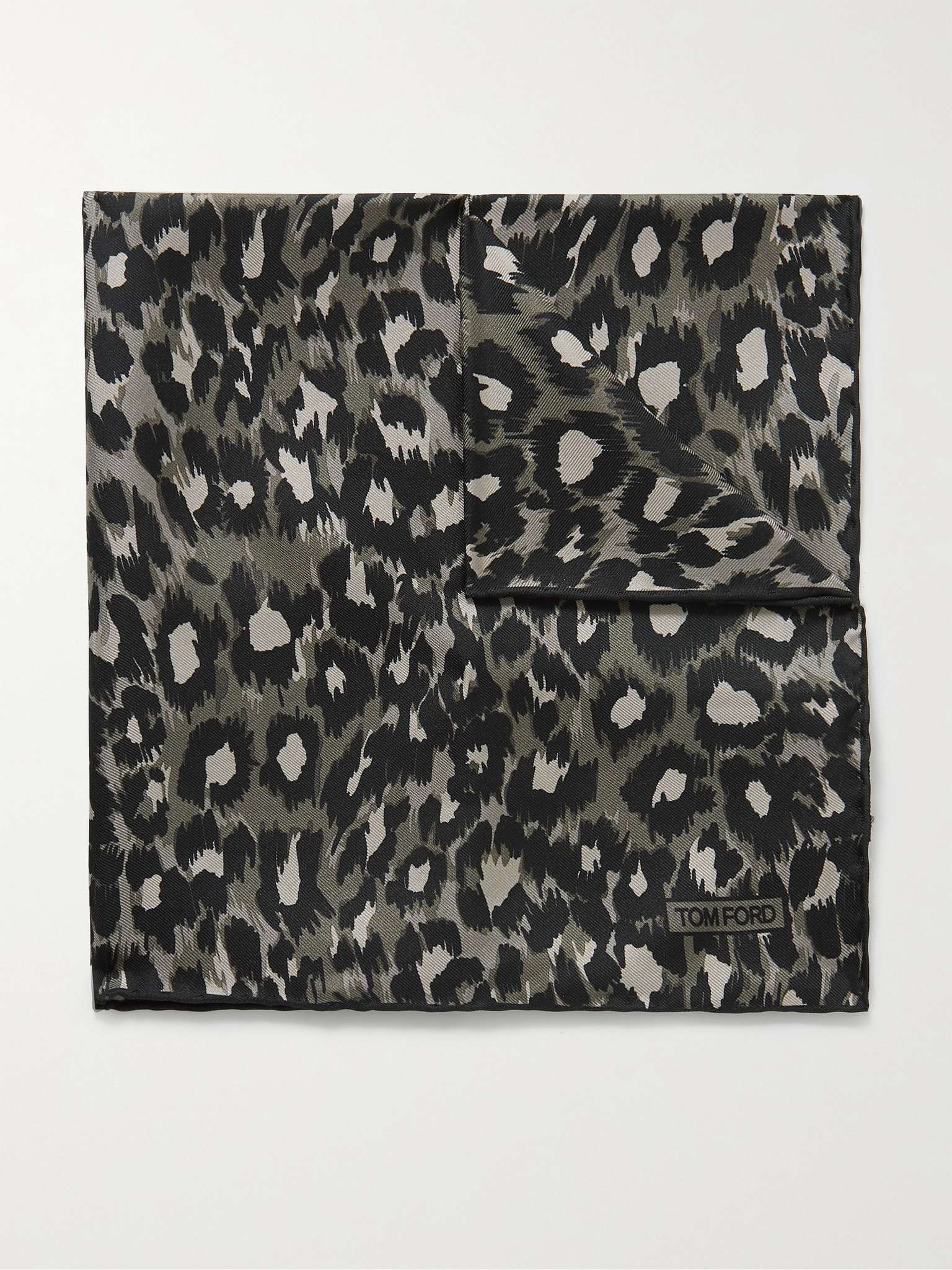 Leopard-Print Silk-Twill Pocket Square - 1