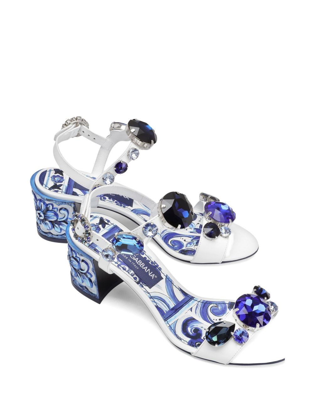 60mm leather heeled sandals - 4