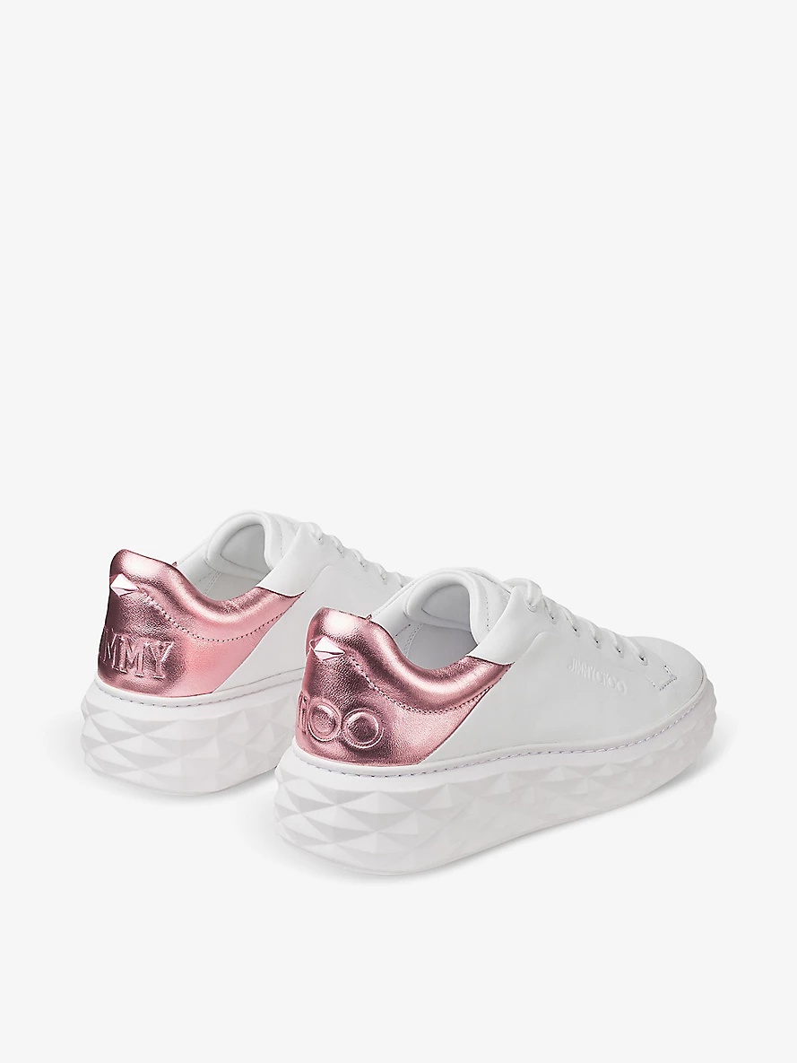 Diamond Maxi brand-embellished leather low-top trainers - 4