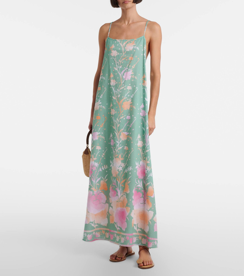 juliet dunn Floral cotton and linen maxi dress outlook