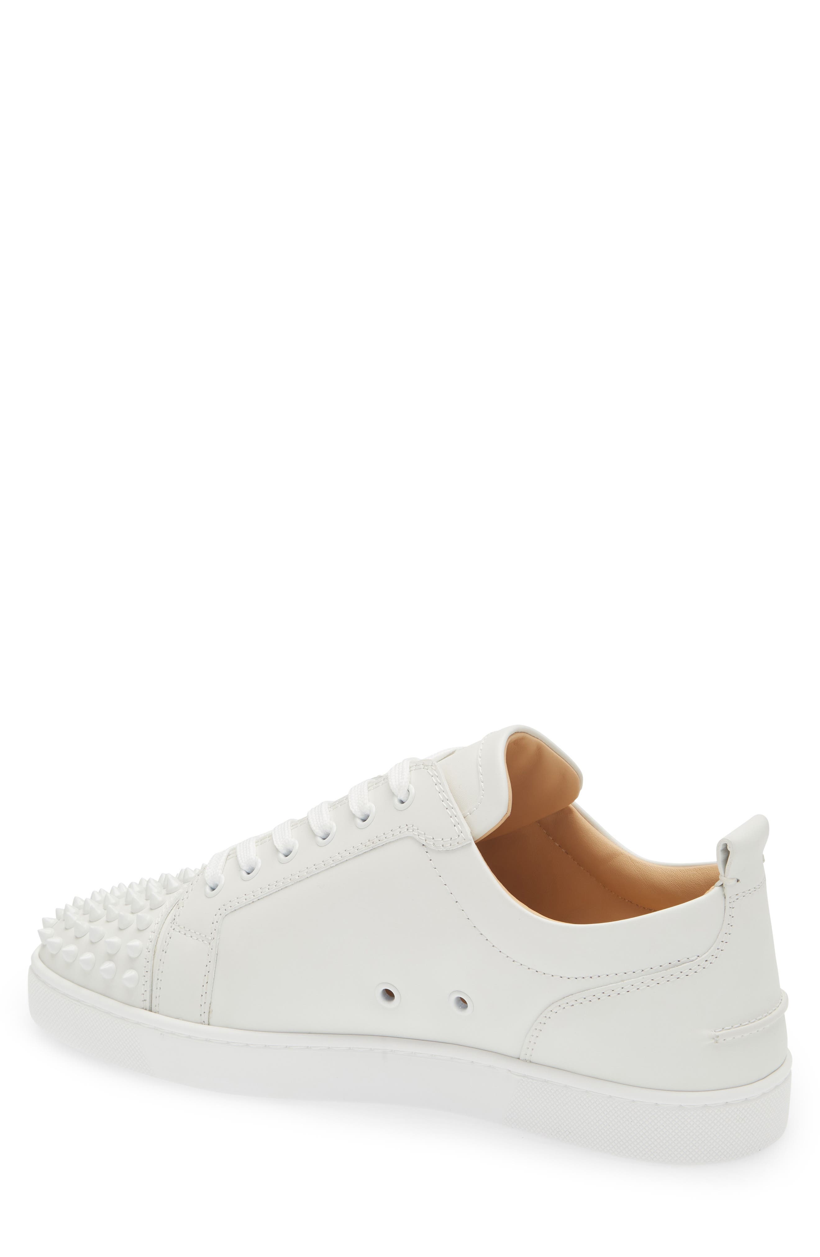 Christian Louboutin Louis Junior Spikes Sneaker in White at Nordstrom - 2