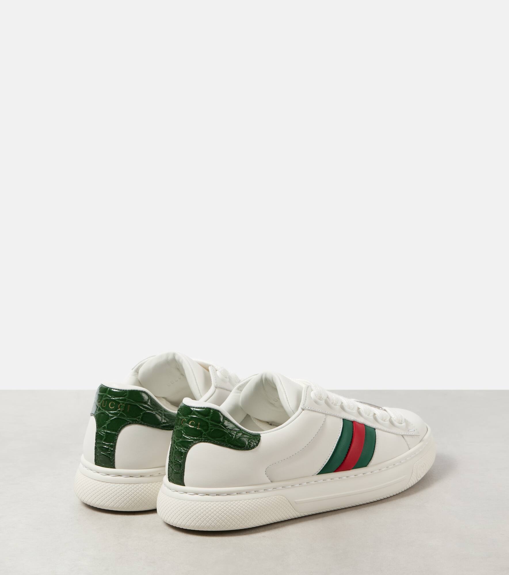 Ace Web Stripe leather sneakers - 2