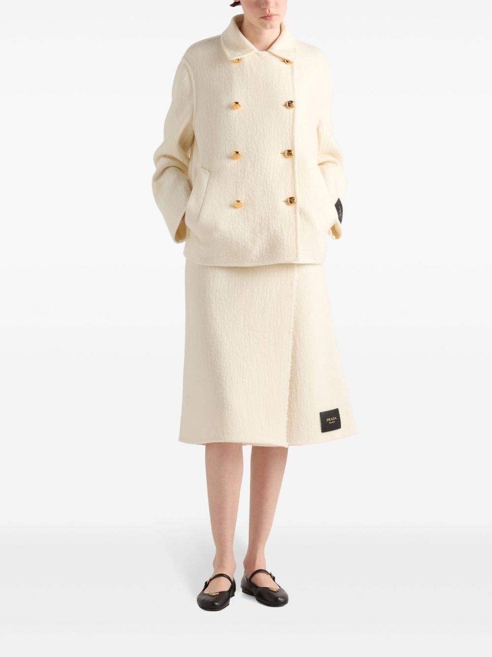 double-breasted twill jacket - 2