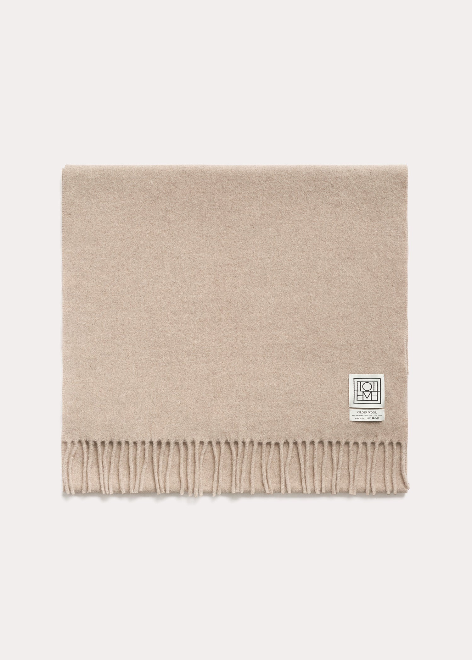 Classic wool scarf light beige mélange - 4