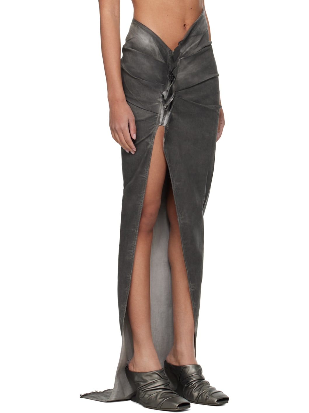 Gray Edfu Denim Maxi Skirt - 2