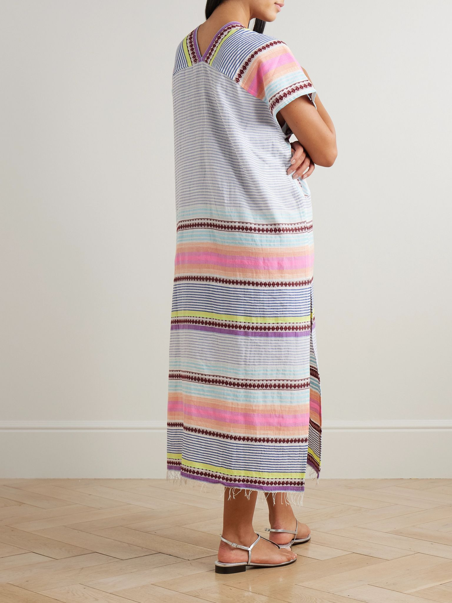 Gasira striped cotton-blend maxi dress Purple - 3