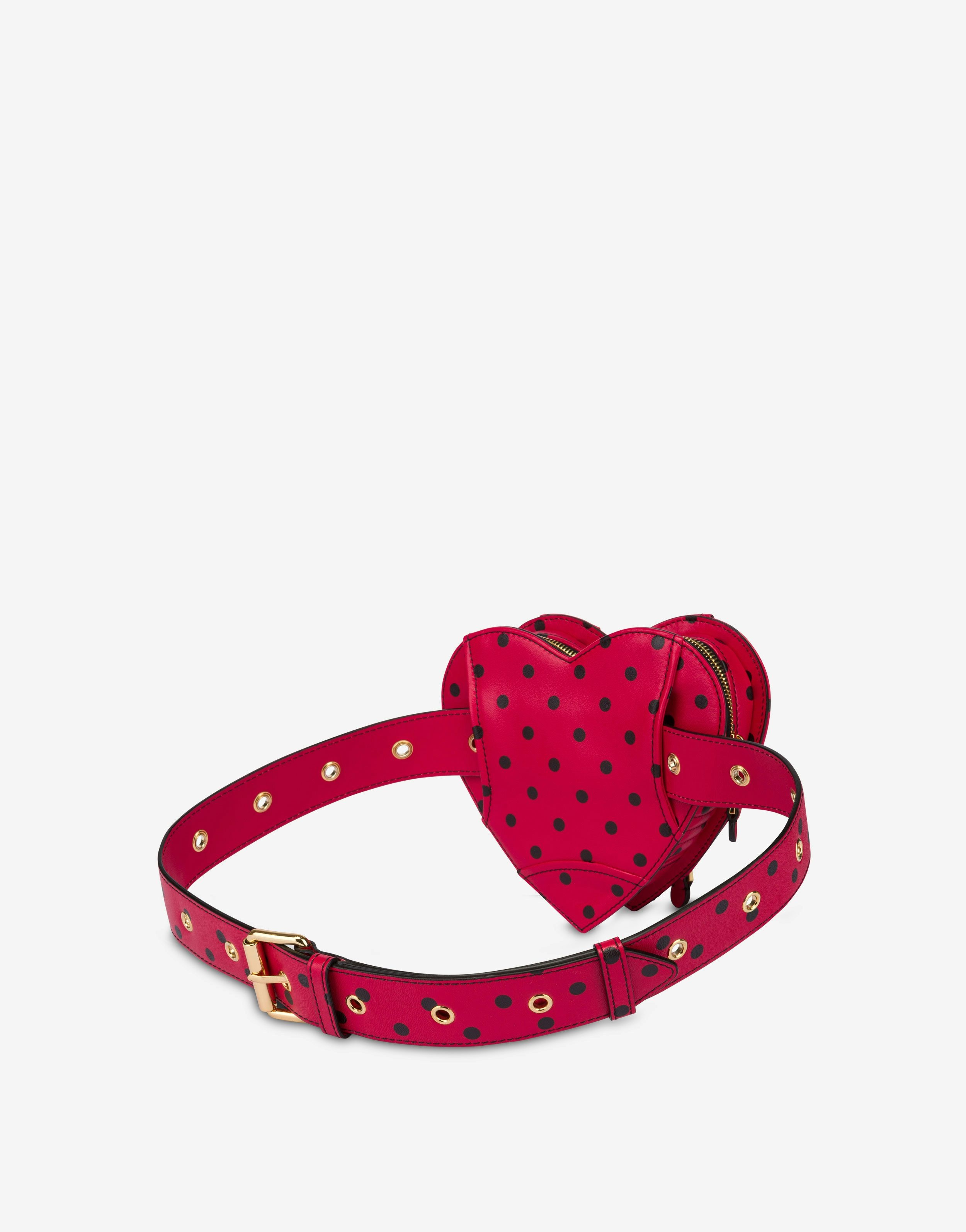 ALL-OVER POLKA DOTS HEART BIKER BELT BAG - 2