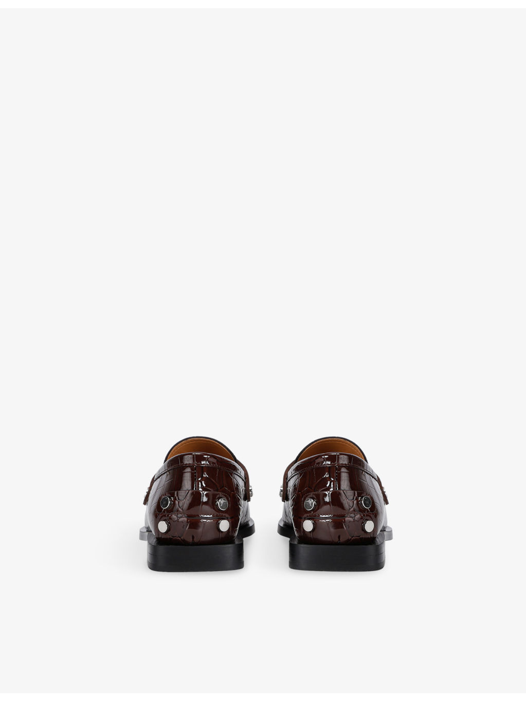 Stud-Embellished Crocodile-Embossed Faux-Leather Loafers - 4
