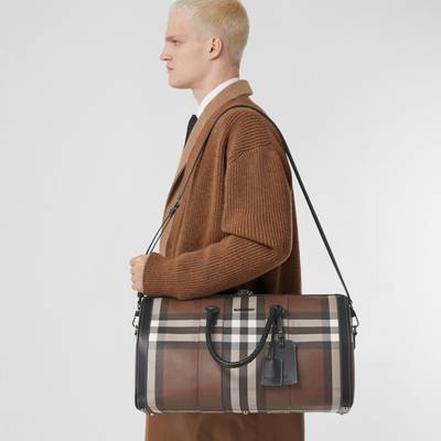 Burberry Logo Detail Check and Leather Holdall outlook