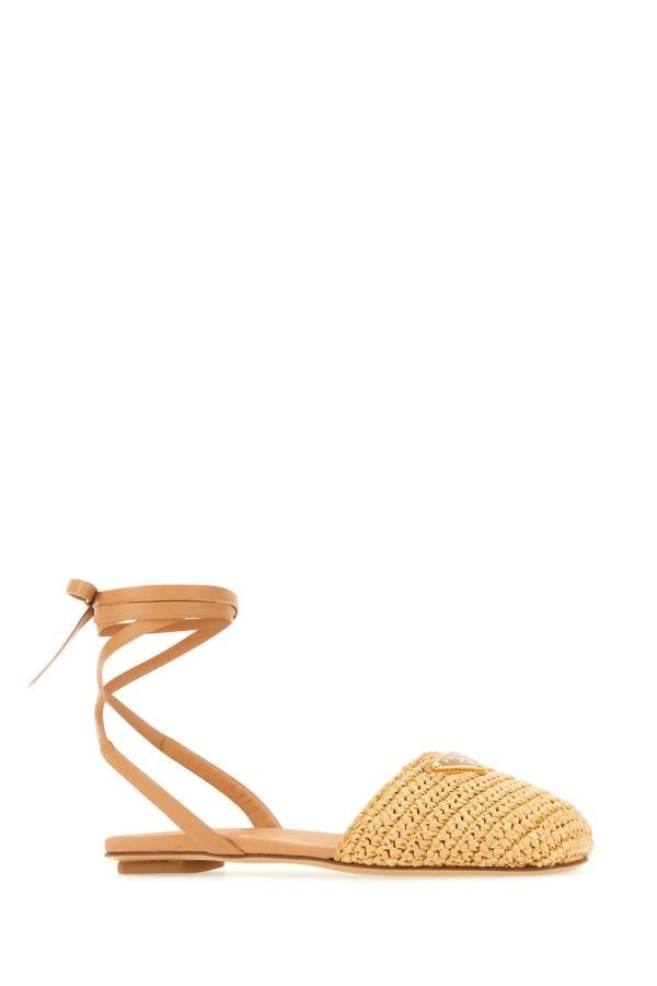 Prada Woman Beige Raffia Sandals - 2