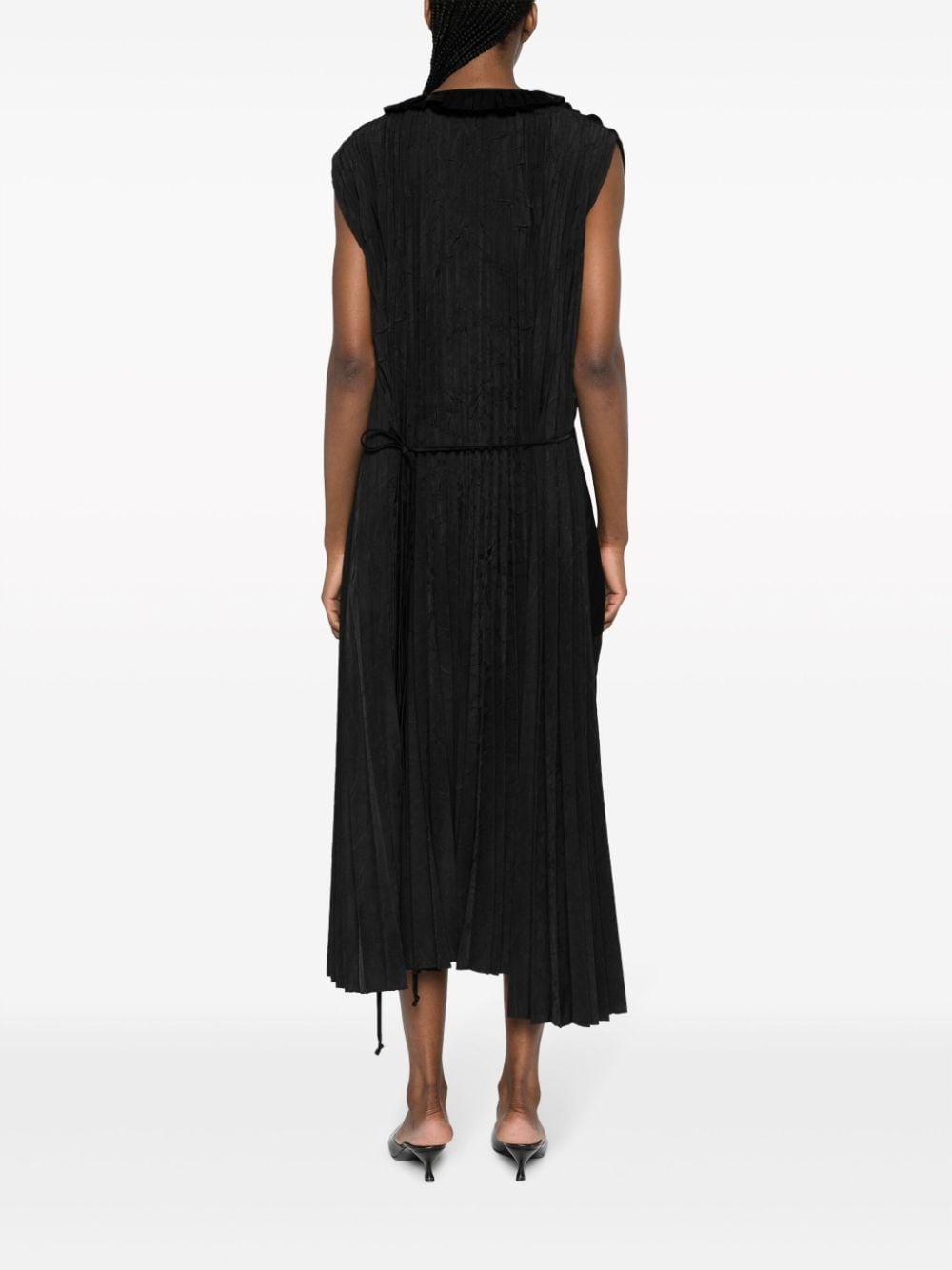 plissÃ©-effect asymmetric midi dress - 4