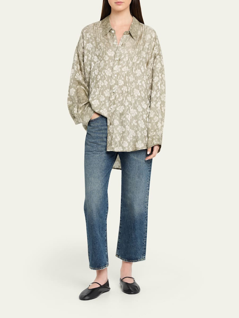 R13 Floral Pintuck Long-Sleeve Shirt outlook