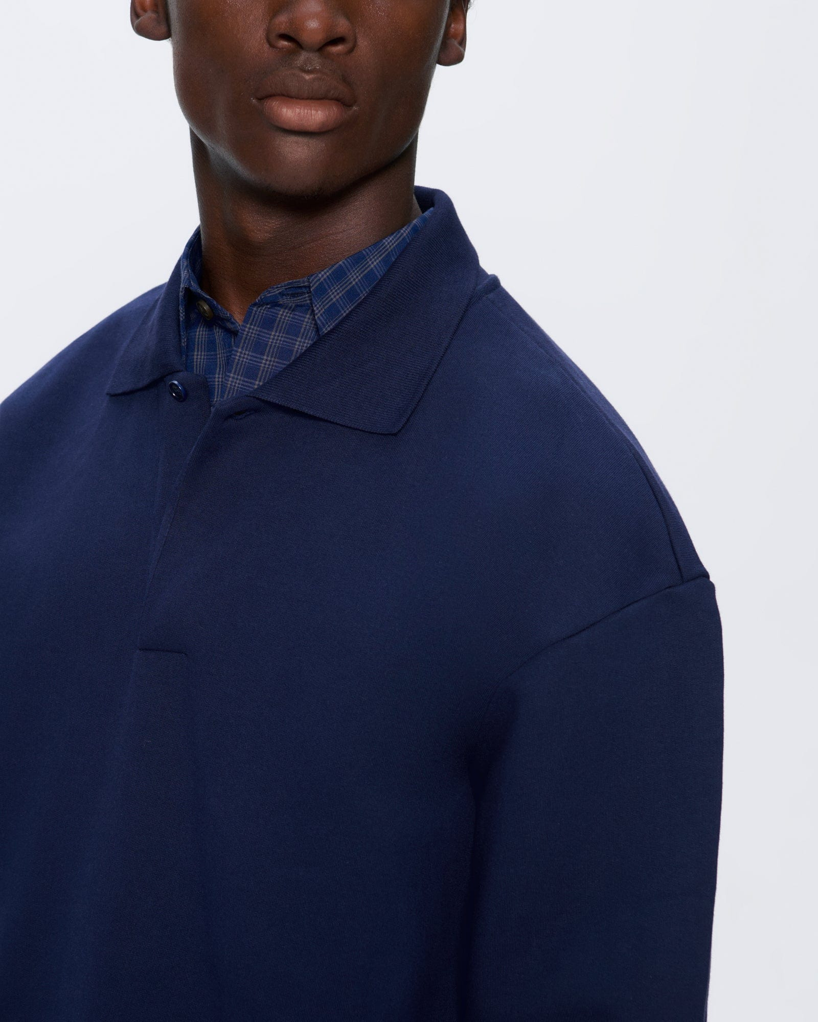 Mens DNA Heavyweight Polo Sweatshirt - Navy - 3