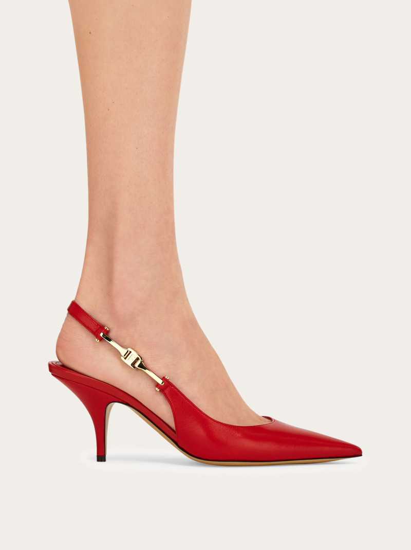 FERRAGAMO F buckle slingback pump outlook