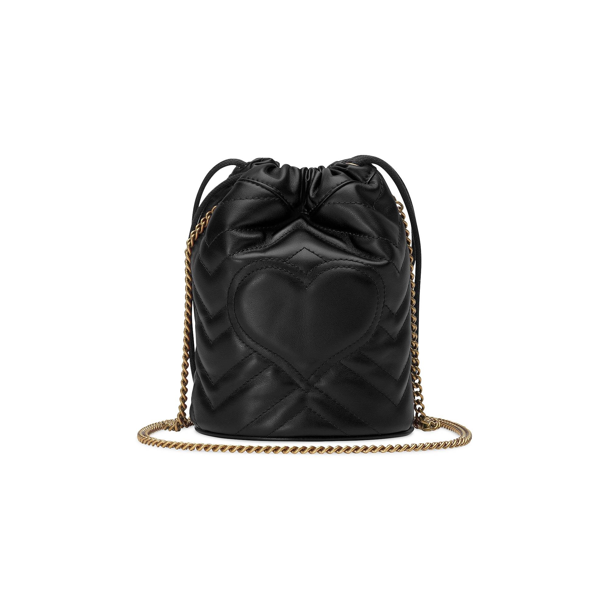 Gucci GG Marmont Mini Bucket Bag 'Black' - 3