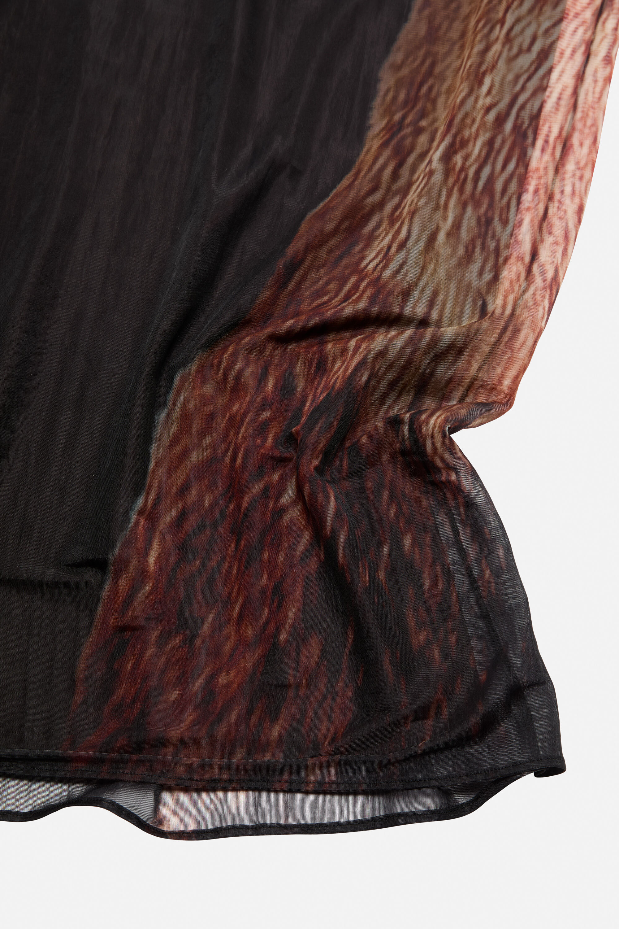 Sheer printed dress - Black/brown - 5